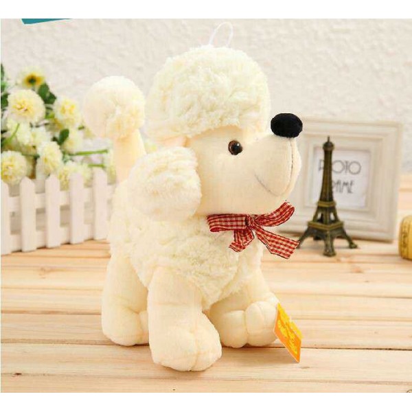 Cute Stuffed White Baby Poddle Dog Plush Animal Soft Toy